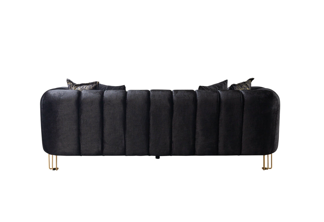 Santana Black Velvet Sofa