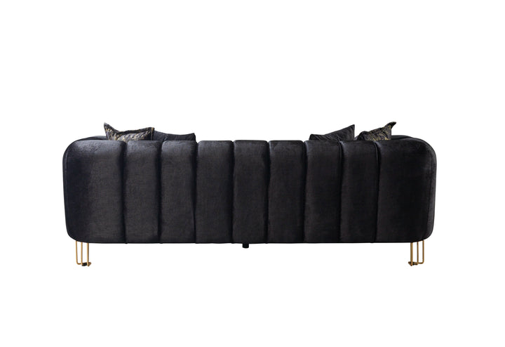 Santana Black Velvet Sofa