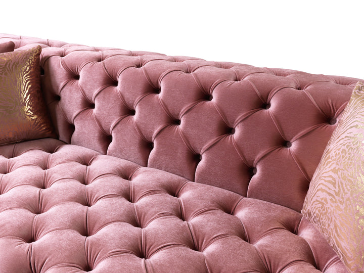 Neva Pink Velvet Double Chaise 138" Sectional[ETA: 8/20]