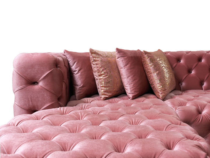 Neva Pink Velvet Double Chaise 138" Sectional[ETA: 8/20]