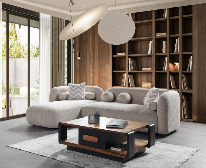 Liva Sand Boucle LAF 110" Sectional