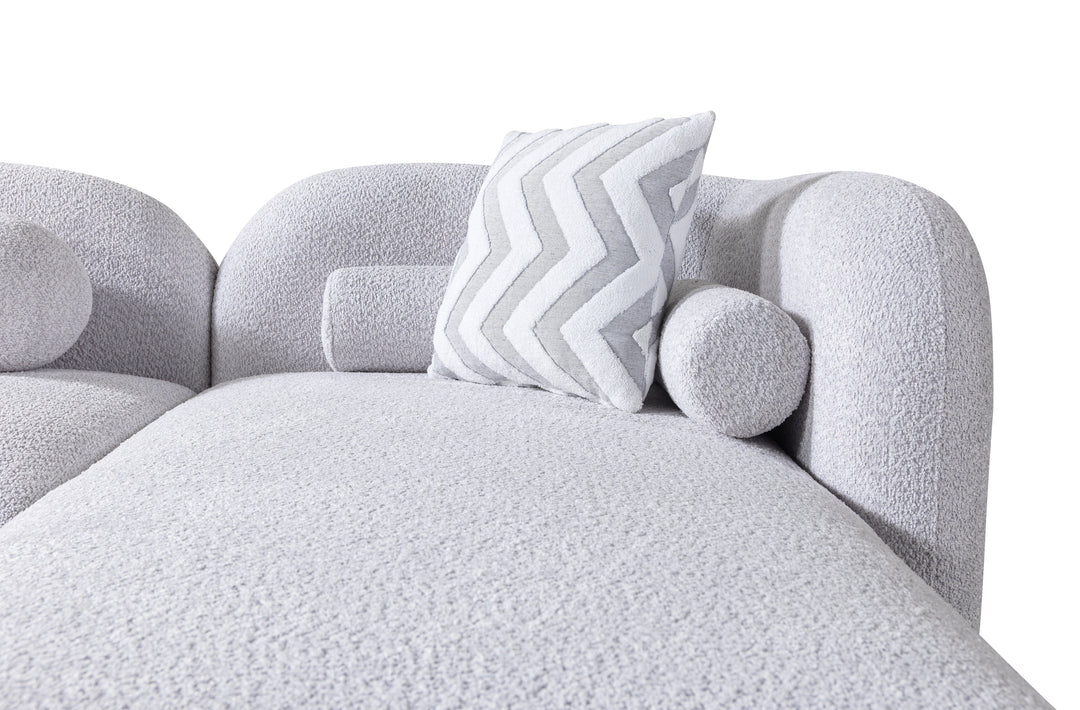 Liva Gray Boucle RAF 110" Sectional