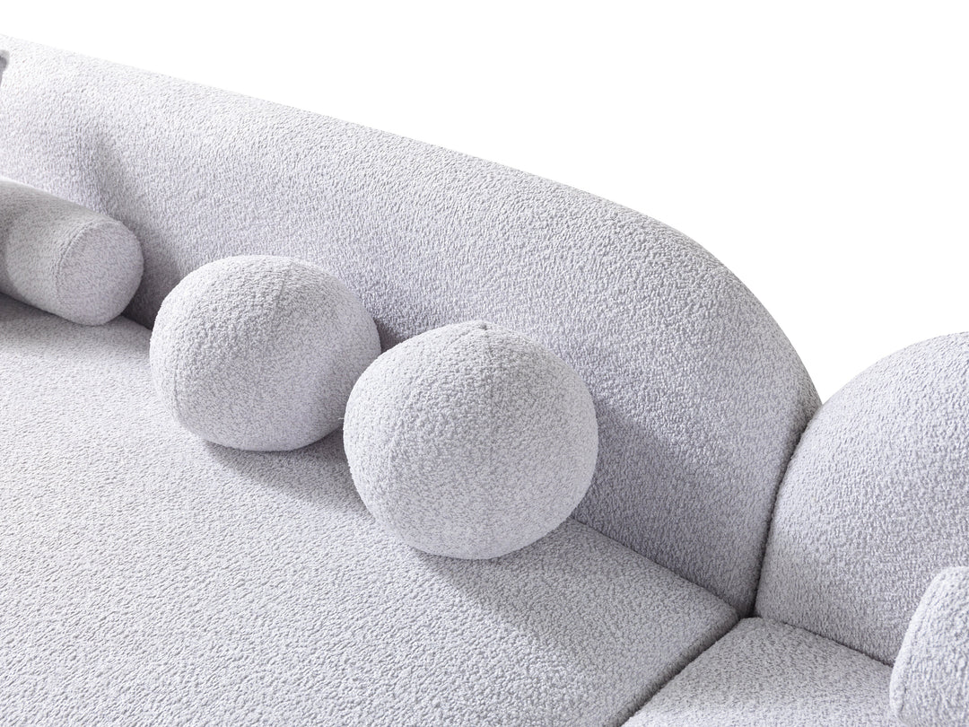 Liva Gray Boucle RAF 110" Sectional