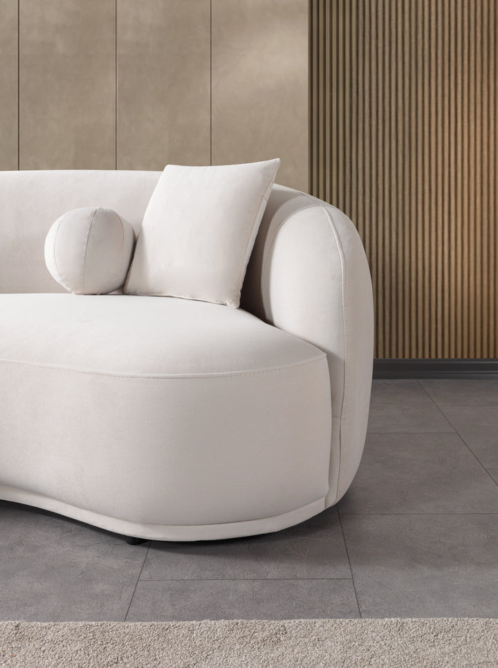 Bonita Ivory Velvet Sofa 91" &amp; Loveseat 81"
