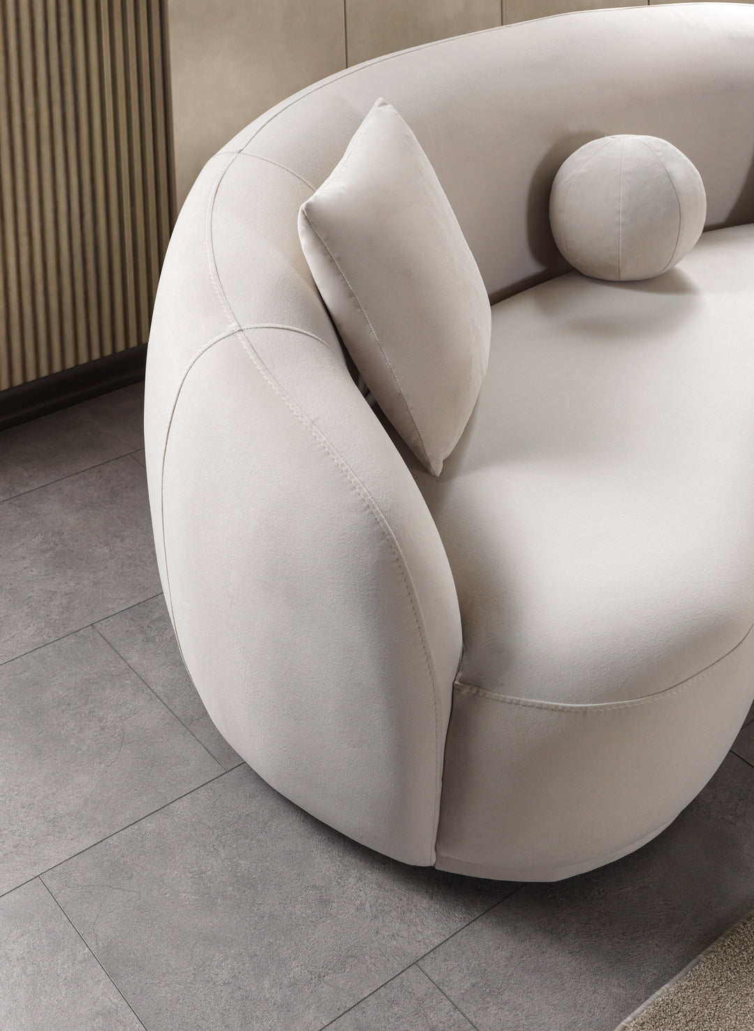 Bonita Ivory Velvet Sofa 91" &amp; Loveseat 81"