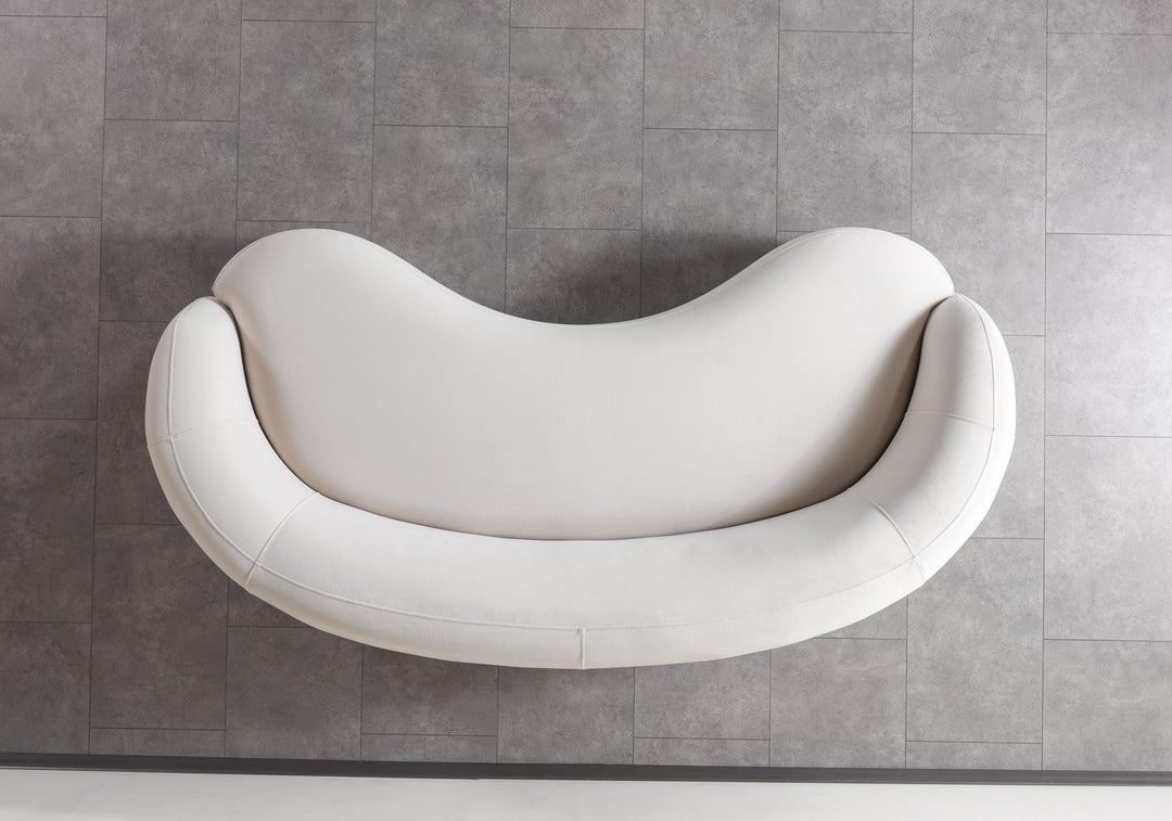 Bonita Ivory Velvet Sofa 91"