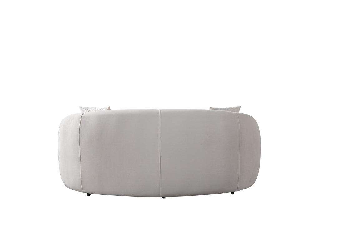 Bonita Ivory Velvet Loveseat 81"