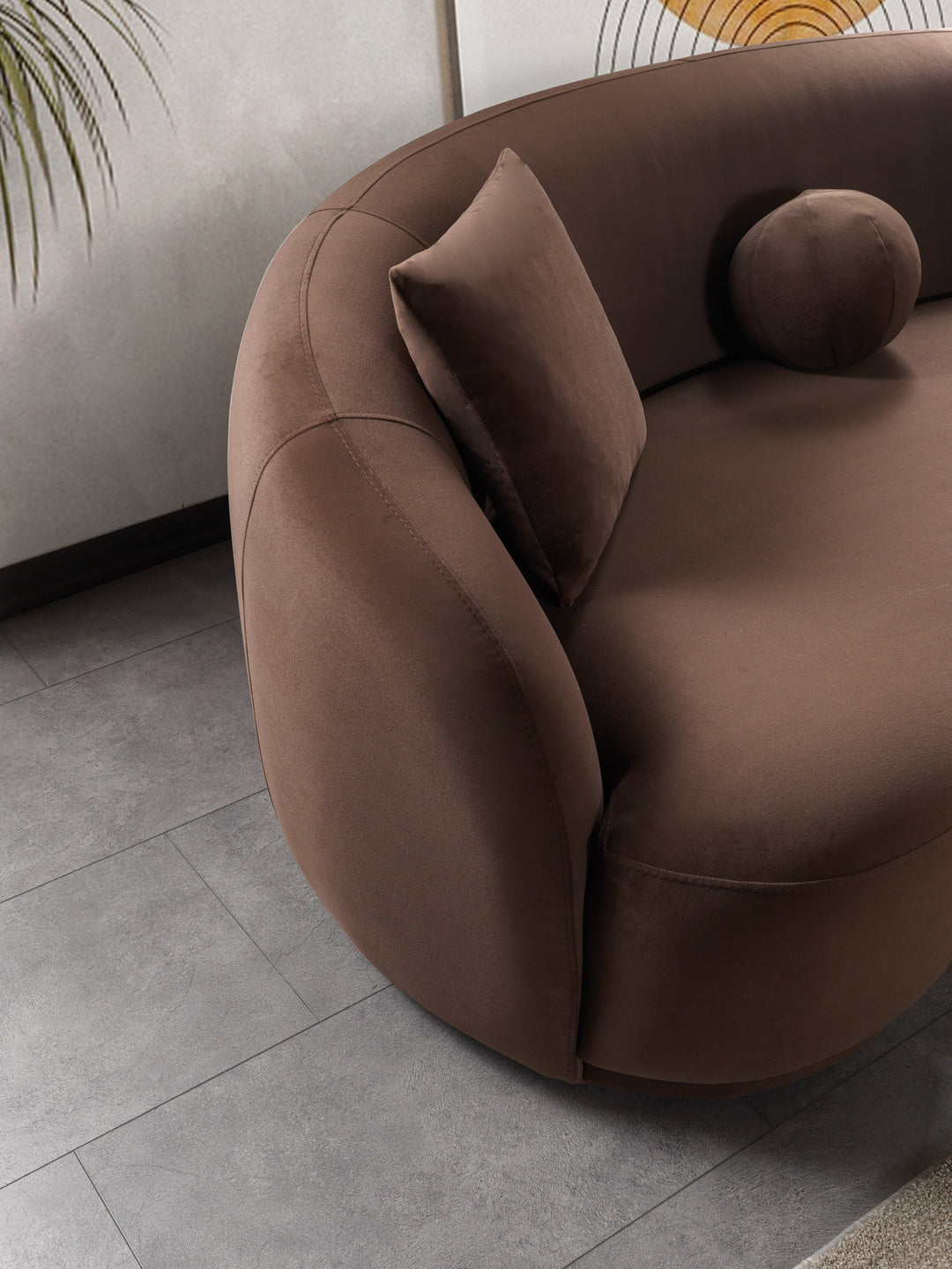 Bonita Coffee Velvet Sofa 91" &amp; Loveseat 81"