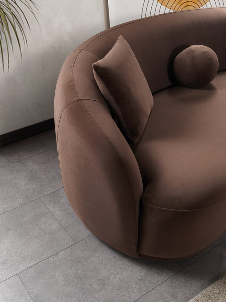 Bonita Coffee Velvet Sofa 91" &amp; Loveseat 81"
