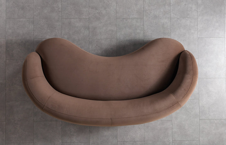 Bonita Coffee Velvet Sofa 91"