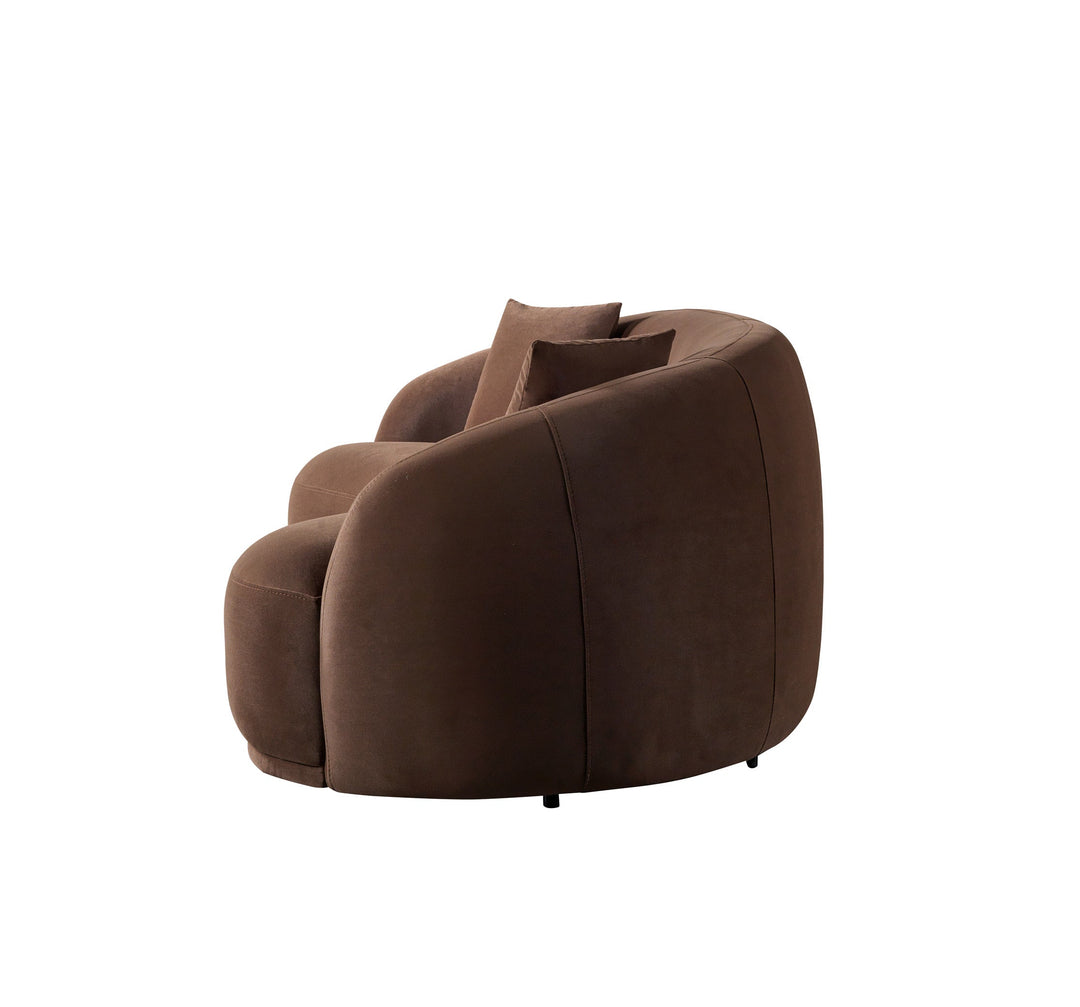 Bonita Coffee Velvet Loveseat 81"