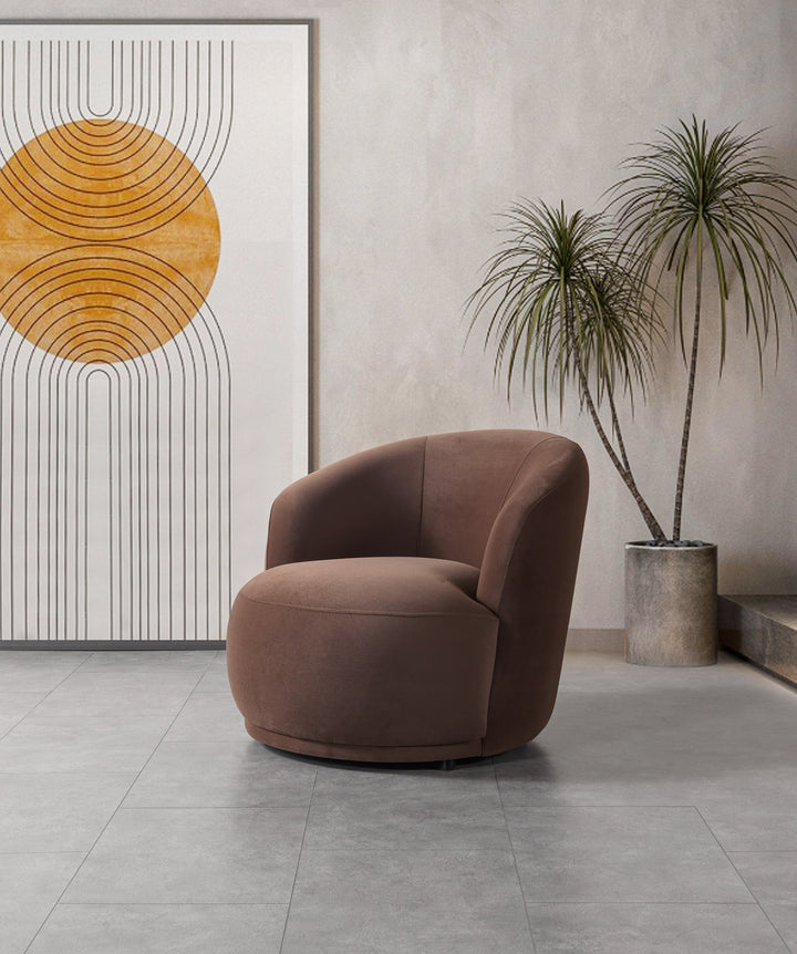 Bonita Coffee Velvet Accent Chair