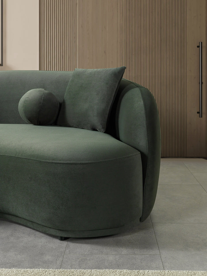 Bonita Green Velvet Sofa 91" &amp; Loveseat 81"