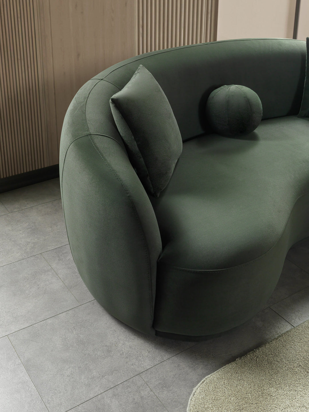 Bonita Green Velvet Sofa 91" &amp; Loveseat 81"