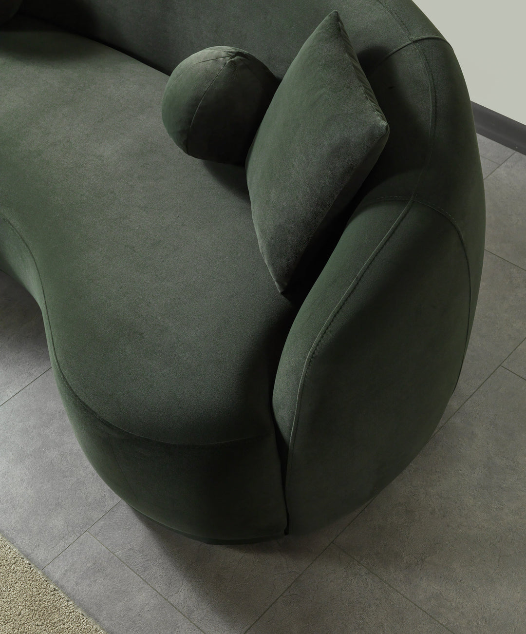 Bonita Green Velvet Sofa 91" &amp; Loveseat 81"