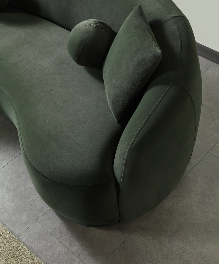 Bonita Green Velvet Sofa 91" &amp; Loveseat 81"