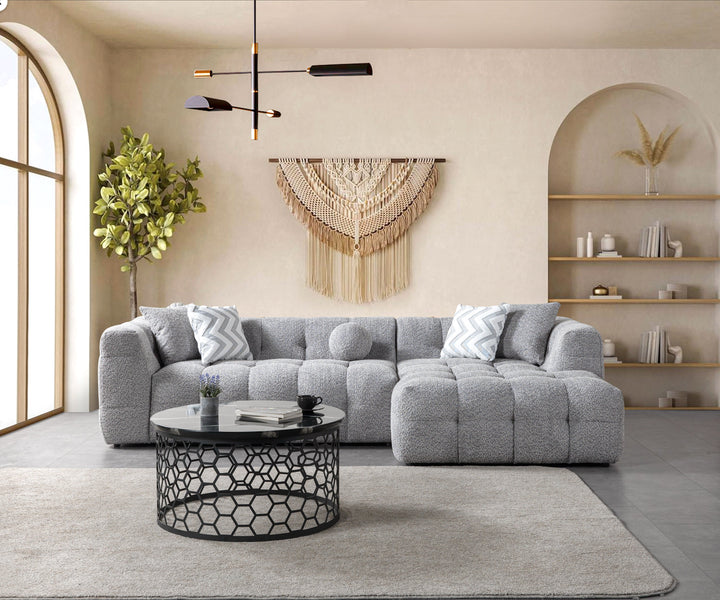 Ivy Gray Boucle RAF 110" Sectional