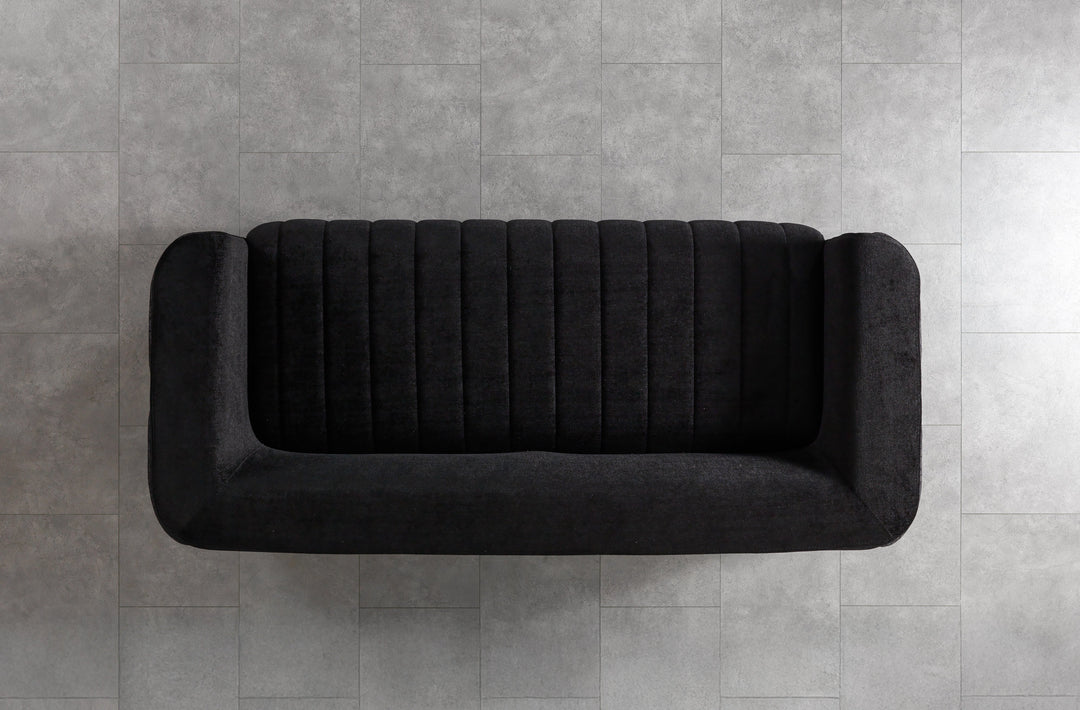 Carlina Black Velvet Sofa