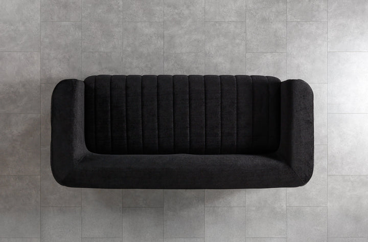 Carlina Black Velvet Sofa