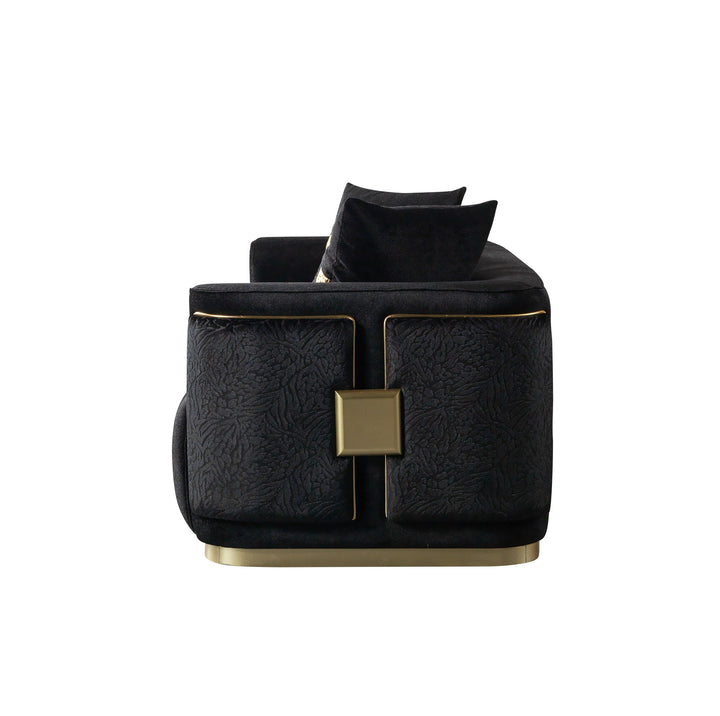 Carlina Black Velvet Sofa