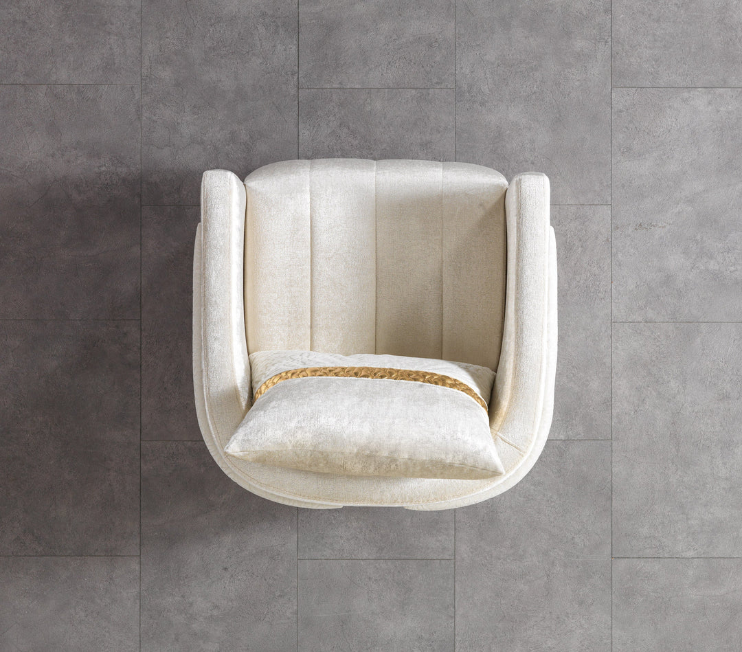 Carlina Ivory Velvet Chair