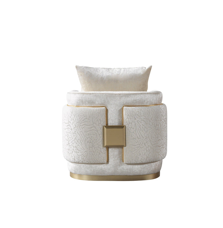 Carlina Ivory Velvet Chair