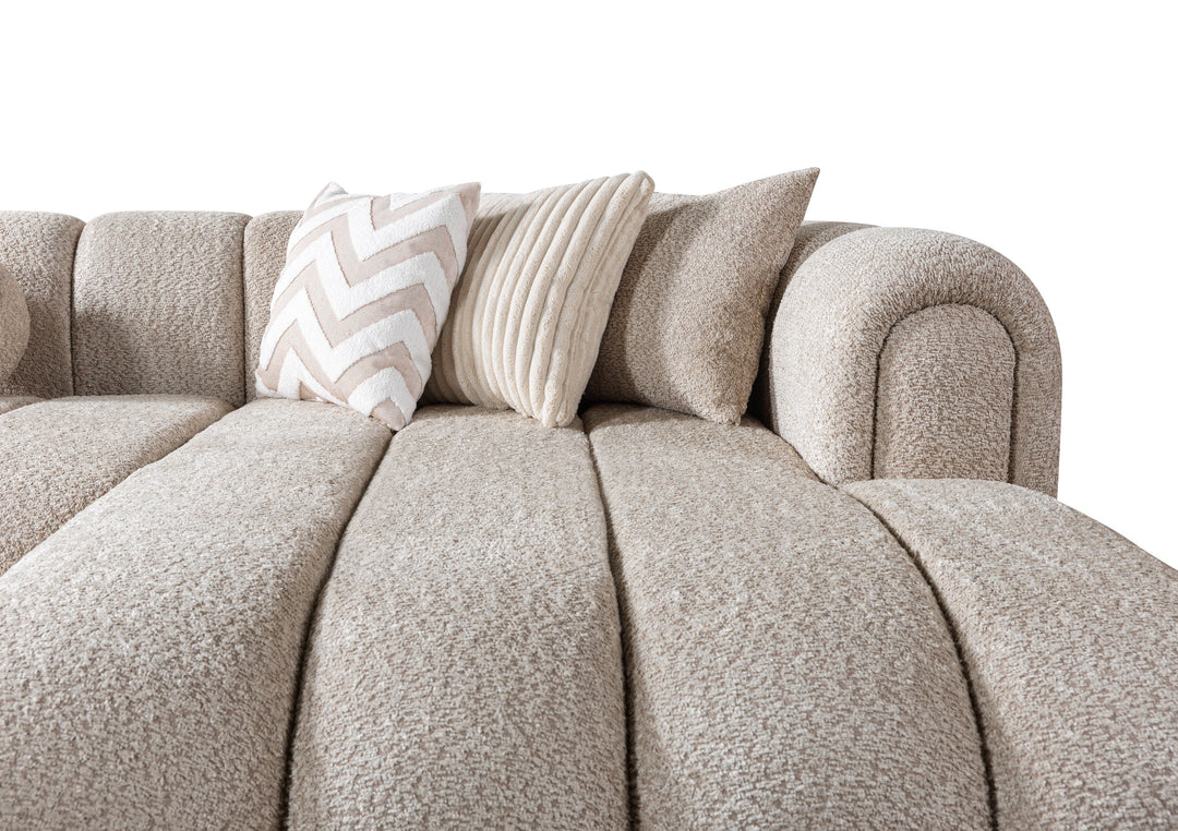 Lis Sand Boucle Double Chaise 147" Sectional [ETA: 8/15]