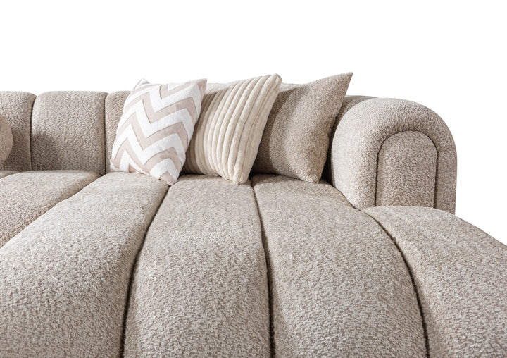 Lis Sand Boucle Double Chaise 147" Sectional [ETA: 8/15]