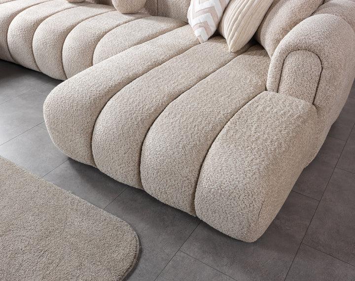 Lis Sand Boucle Double Chaise 147" Sectional [ETA: 8/15]
