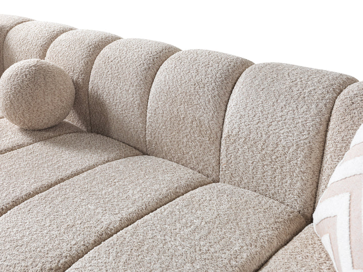 Lis Sand Boucle Double Chaise 147" Sectional [ETA: 8/15]