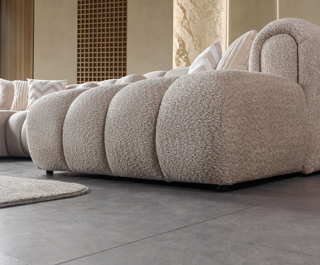 Lis Sand Boucle Double Chaise 147" Sectional [ETA: 8/15]