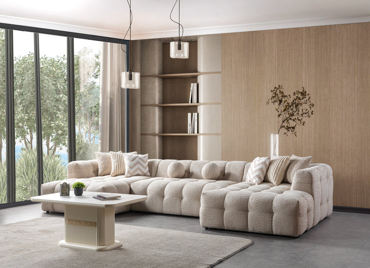 Ivy Sand Boucle Double Chaise 146" Sectional [ETA: 8/15]