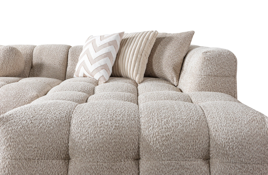 Ivy Sand Boucle Double Chaise 146" Sectional [ETA: 8/15]