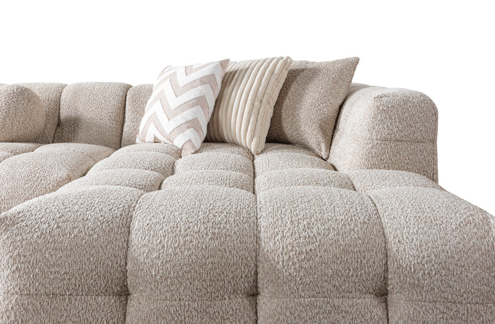 Ivy Sand Boucle Double Chaise 146" Sectional [ETA: 8/15]