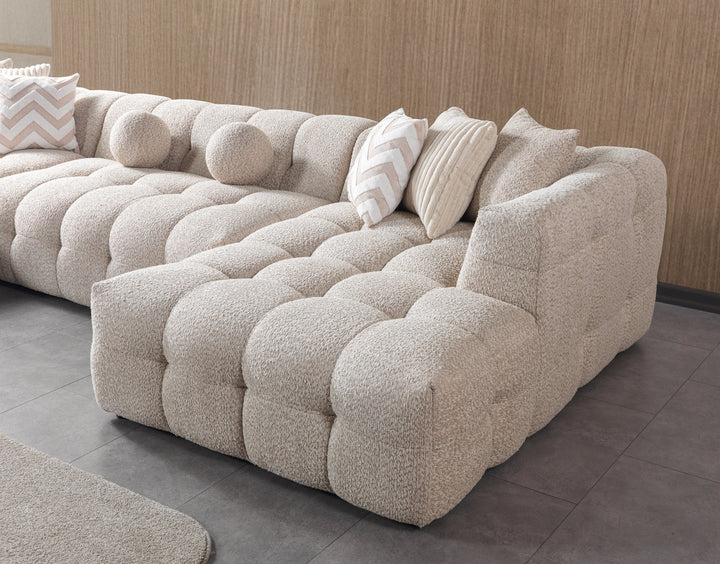 Ivy Sand Boucle Double Chaise 146" Sectional [ETA: 8/15]
