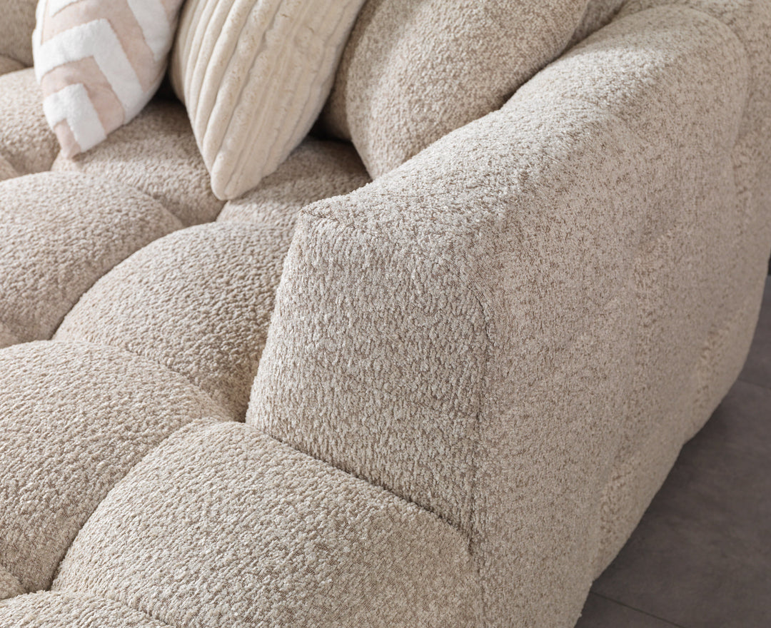 Ivy Sand Boucle Double Chaise 146" Sectional [ETA: 8/15]