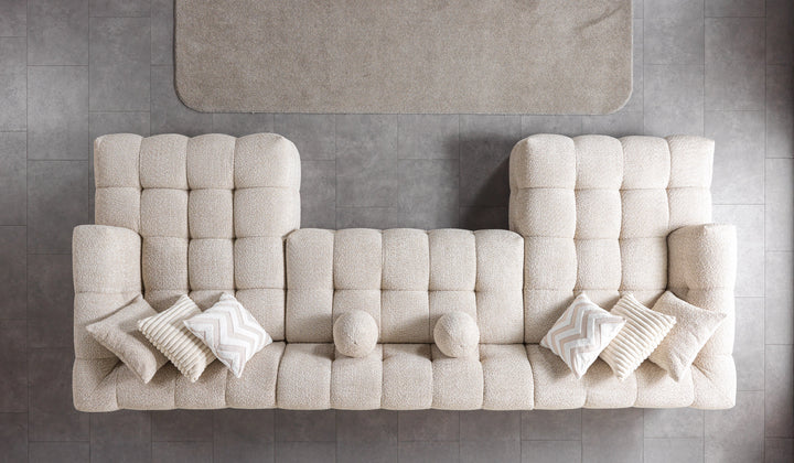 Ivy Sand Boucle Double Chaise 146" Sectional [ETA: 8/15]