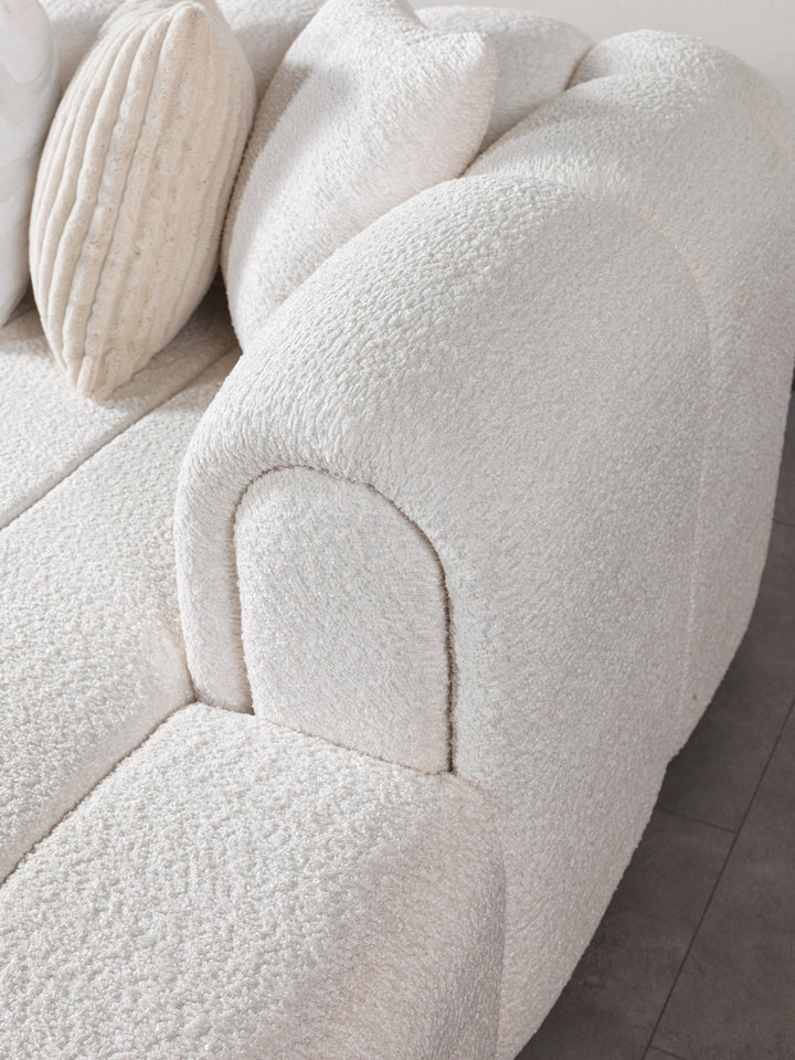 Lis Ivory Boucle Double Chaise 147" Sectional[ETA: 8/15]