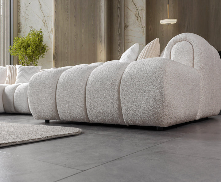 Lis Ivory Boucle Double Chaise 147" Sectional[ETA: 8/15]