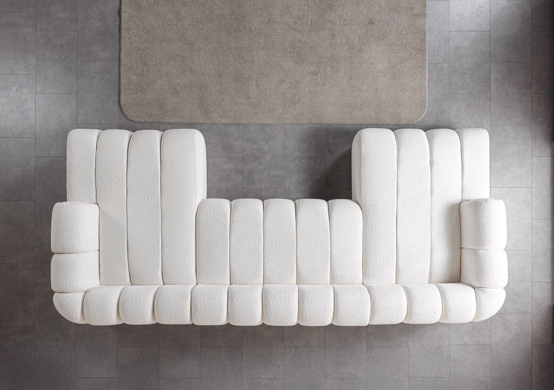 Lis Ivory Boucle Double Chaise 147" Sectional[ETA: 8/15]