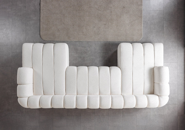 Lis Ivory Boucle Double Chaise 147" Sectional[ETA: 8/15]