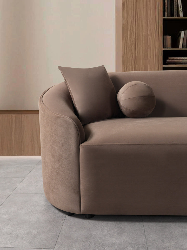 Cloe Coffee Velvet Curved 134" RAF Sectional[ETA: 8/25]