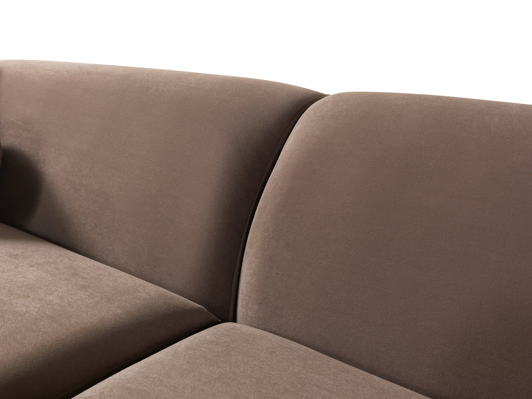 Cloe Coffee Velvet Curved 134" RAF Sectional[ETA: 8/25]