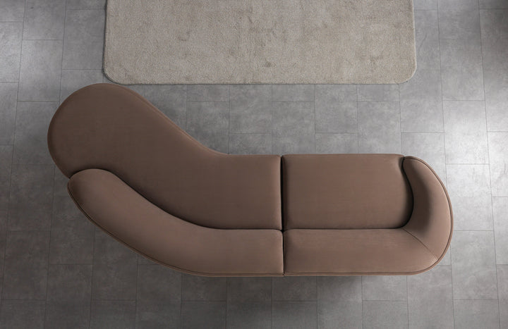 Cloe Coffee Velvet Curved 134" RAF Sectional[ETA: 8/25]