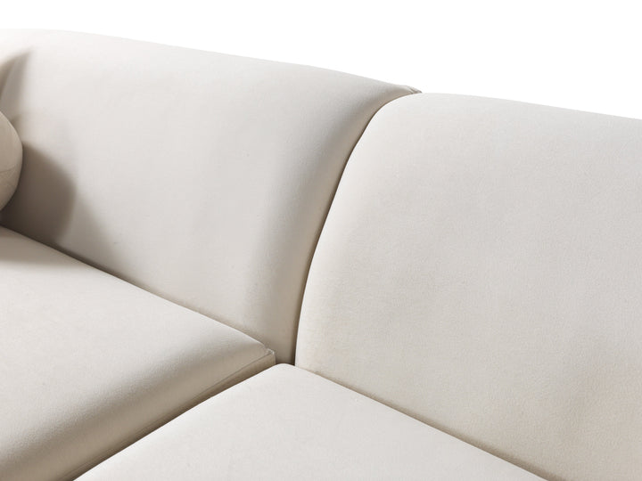 Cloe Ivory Velvet Curved 134" RAF Sectional[ETA: 8/25]