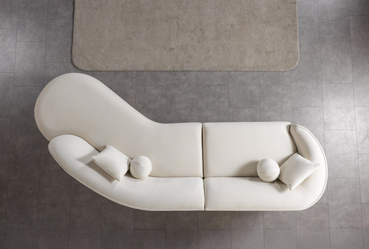 Cloe Ivory Velvet Curved 134" RAF Sectional[ETA: 8/25]