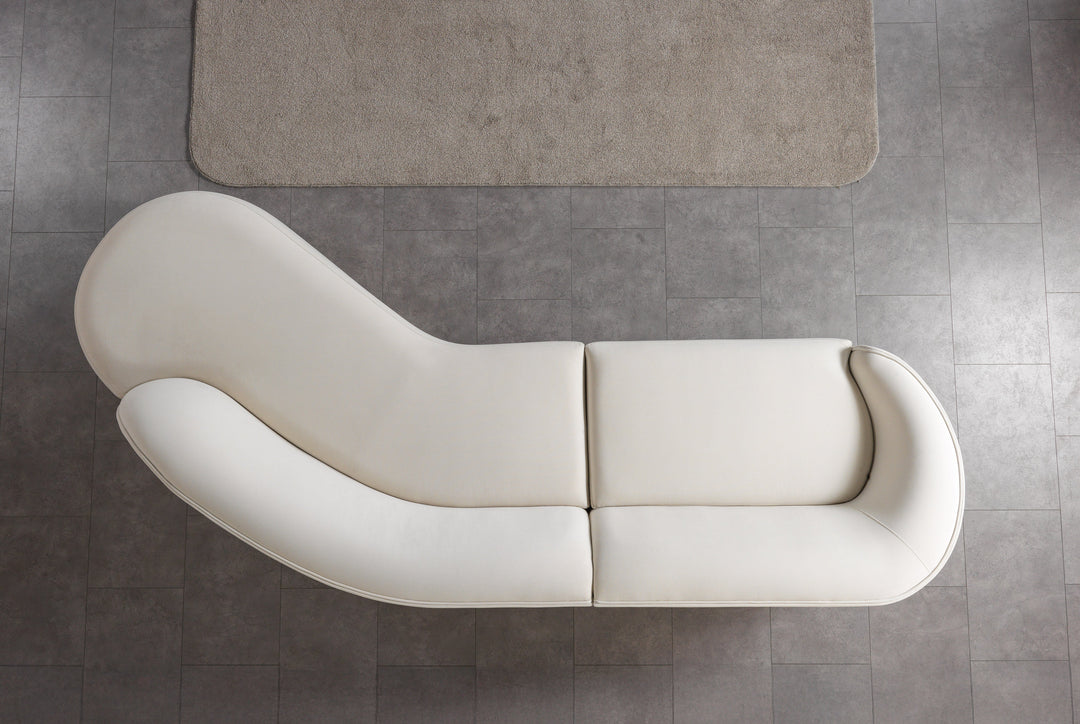 Cloe Ivory Velvet Curved 134" RAF Sectional[ETA: 8/25]