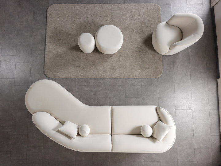 Cloe Ivory Velvet Curved 134" RAF Sectional[ETA: 8/25]