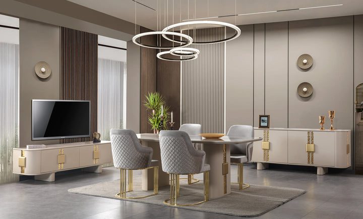 Carlina Ivory 7-Piece Dining Set