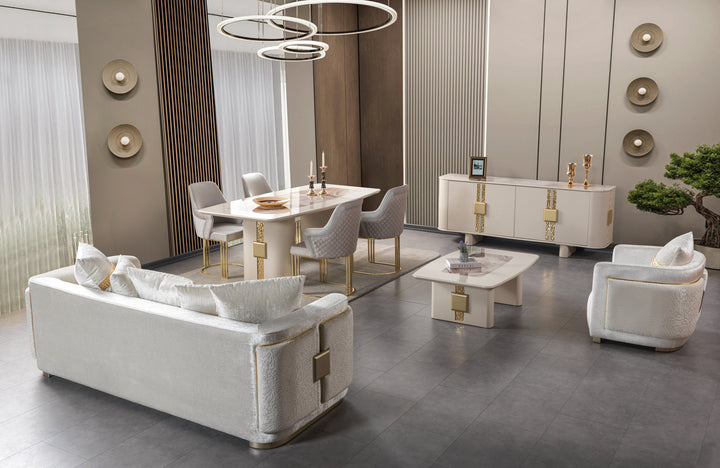 Carlina Ivory 7-Piece Dining Set